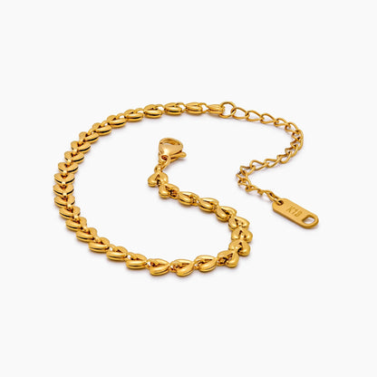Fijne armband met hartjesketting