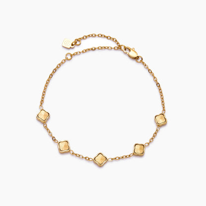 Delicaat mini zonnestraal klavertje-vier armband