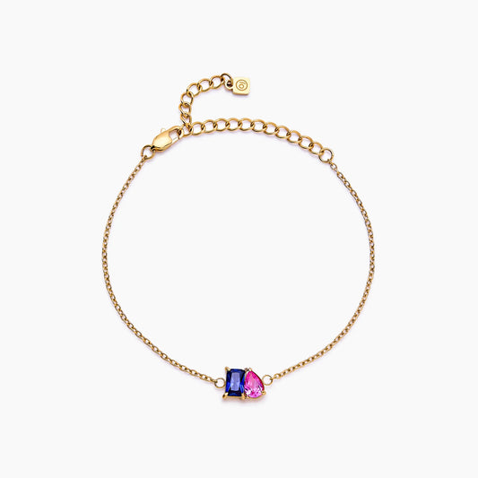 Eeuwige Duo geboortesteenarmband met twee stenen