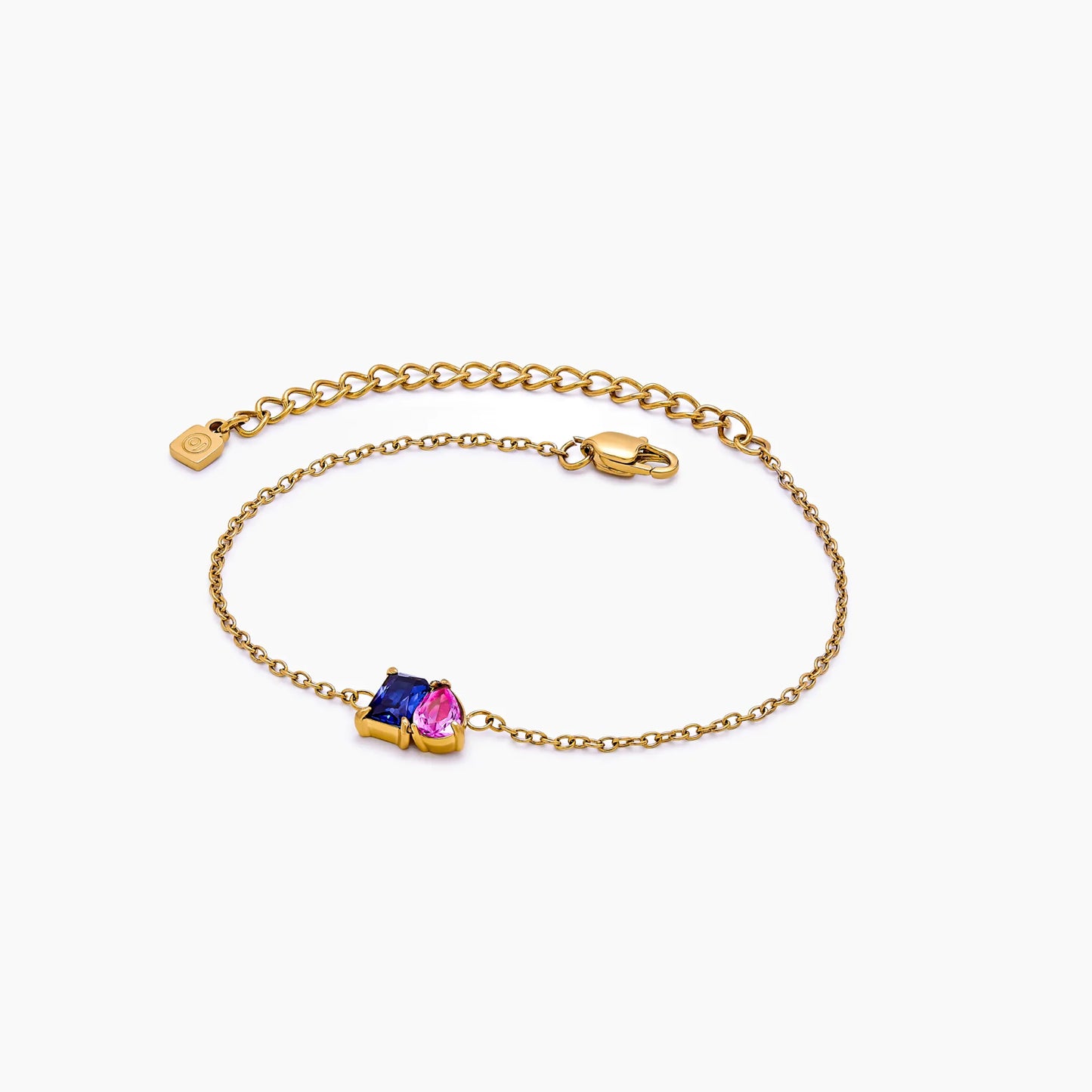 Eeuwige Duo geboortesteenarmband met twee stenen