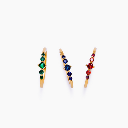 Belle Stapelbare Geboortestenenring - Elegante Gelaagde Sieraden voor Persoonlijke Stijl