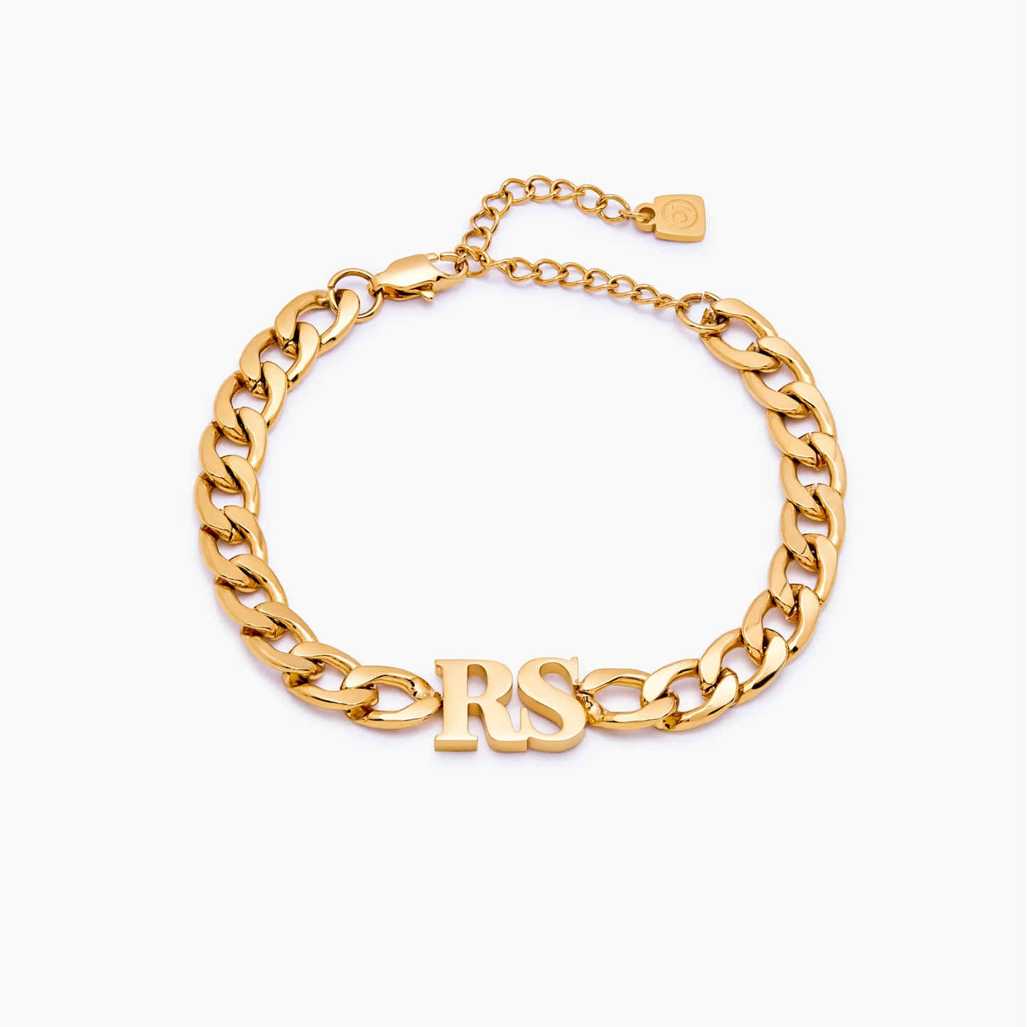Armband met curbketting en initiaalhanger