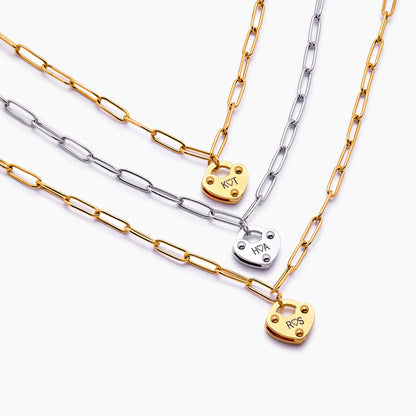 Gepersonaliseerde Hartvormige Medaillonketting met Initiaalbedel