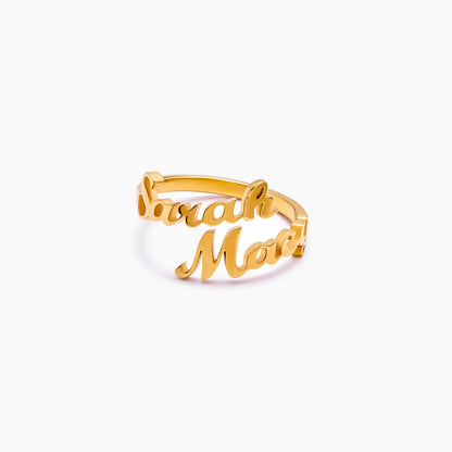 Gepersonaliseerde ring met twee namen – op maat gegraveerd
