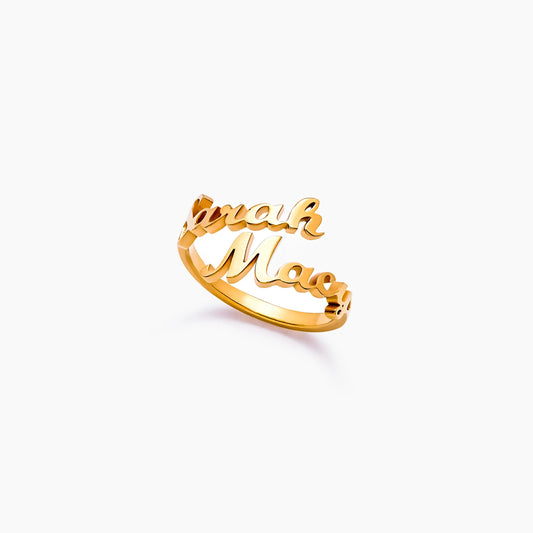 Gepersonaliseerde ring met twee namen – op maat gegraveerd