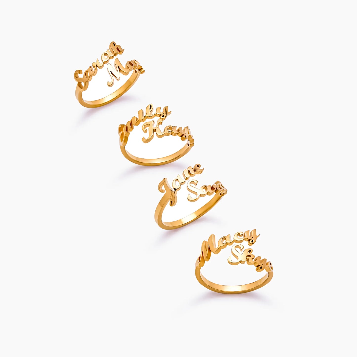 Gepersonaliseerde ring met twee namen – op maat gegraveerd