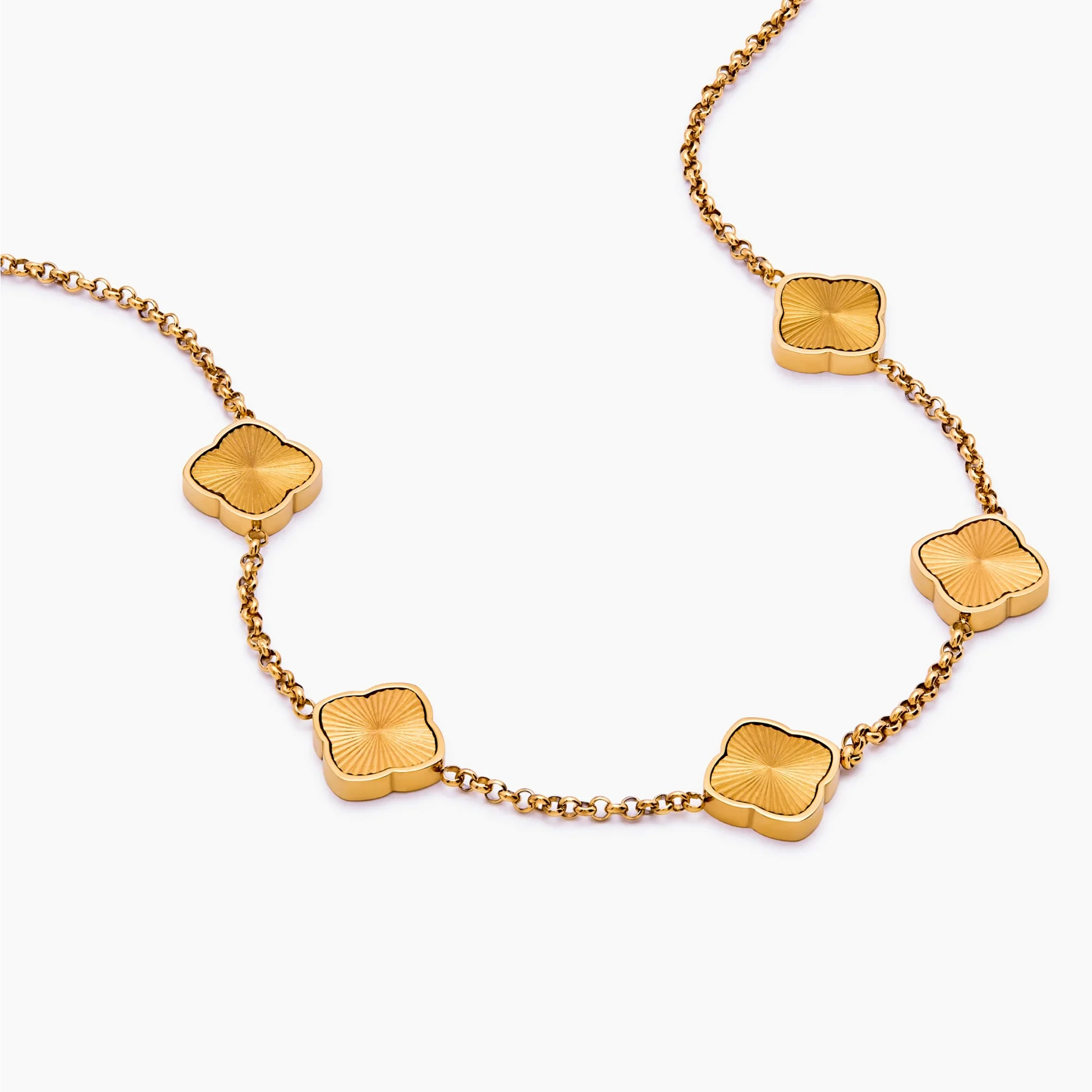 Sunburst Clover Sterling Silver Necklace