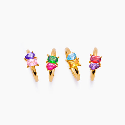 Ring met twee geboortestenen