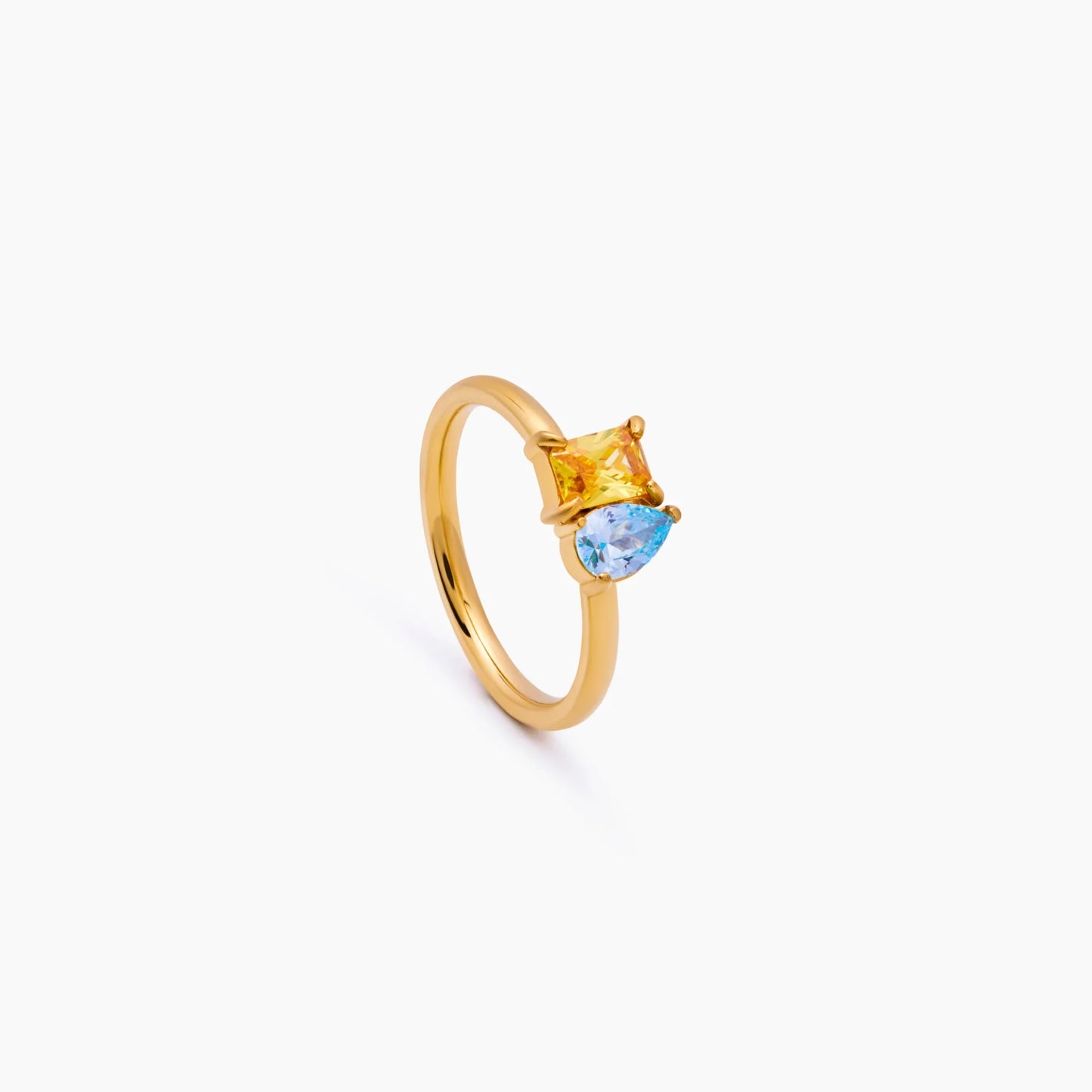 Ring met twee geboortestenen
