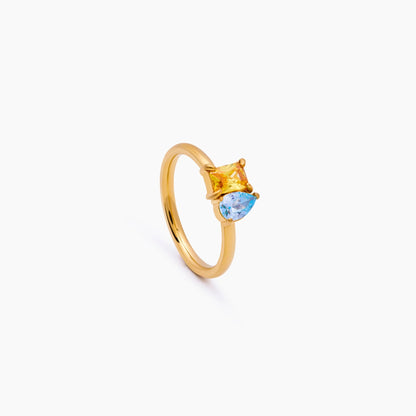 Ring met twee geboortestenen