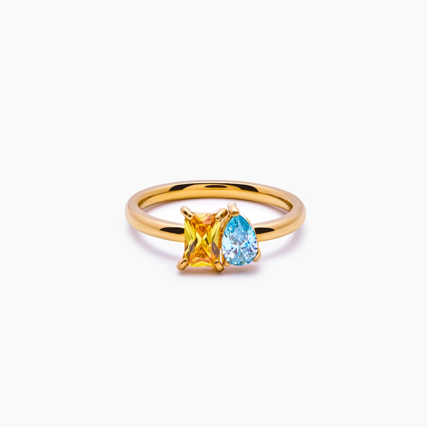 Ring met twee geboortestenen