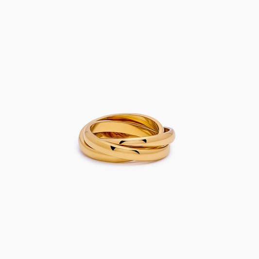 Trio Rollende Ring — Elegante Drie-rijige Ring