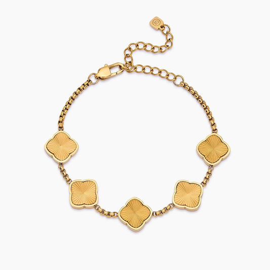 Stralende Zonnestraal Klavertjevier Armband
