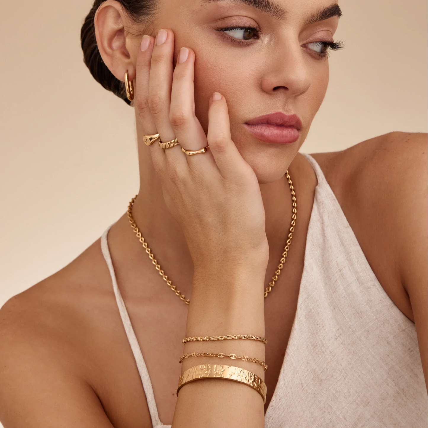 Elegante armband met touwketting