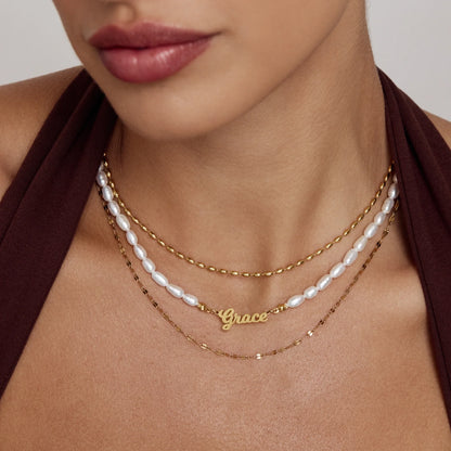 Parelketting met eigen naam - Gedurfde, gepersonaliseerde statement-sieraden